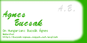agnes bucsak business card