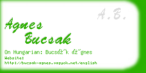 agnes bucsak business card